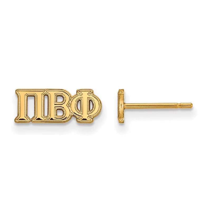 stylish silver earrings for women -14K Plated Silver Pi Beta Phi XS Greek Letters Post Earrings