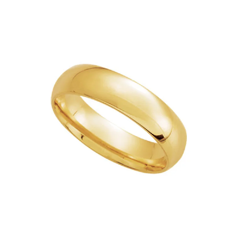 open heart rings for women -5mm Light Domed Comfort Fit Wedding Band in 14k Yellow Gold