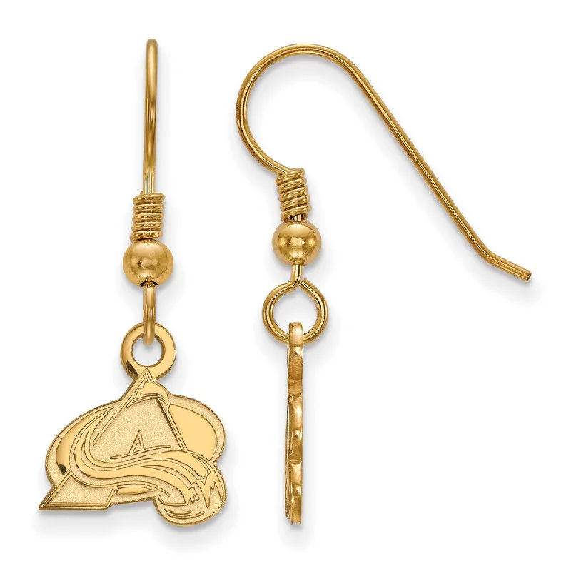 geometric earrings for women -SS 14k Yellow Gold Plated NHL Colorado Avalanche XS Dangle Earrings