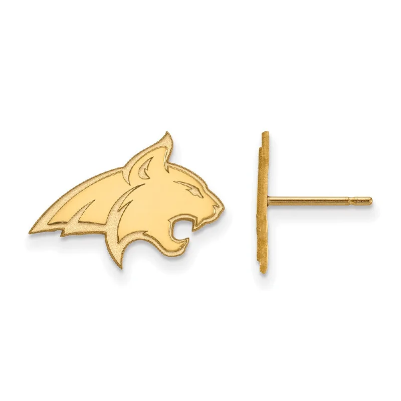 simple stud earrings for women -14k Gold Plated Silver Montana State University Post Earrings