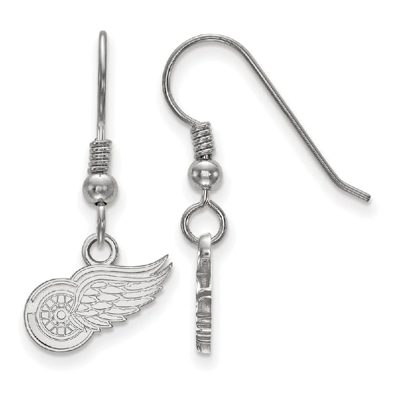 drop earrings for women -Sterling Silver NHL Detroit Red Wings XS Dangle Earrings