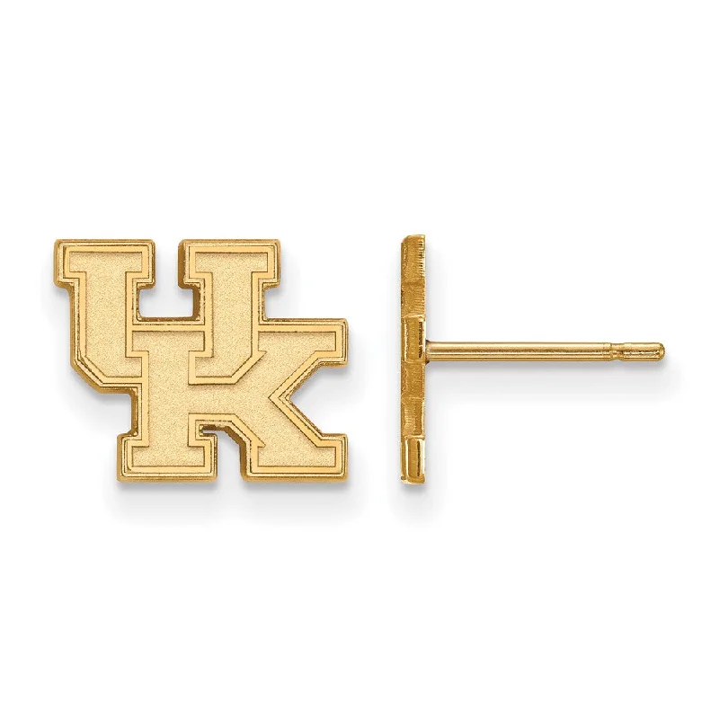 bold fashion earrings for women -14k Yellow Gold University of Kentucky XS (Tiny) 'UK' Post Earrings