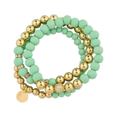 adjustable bracelets for women -Meghan Browne Greta Bracelet - Mint