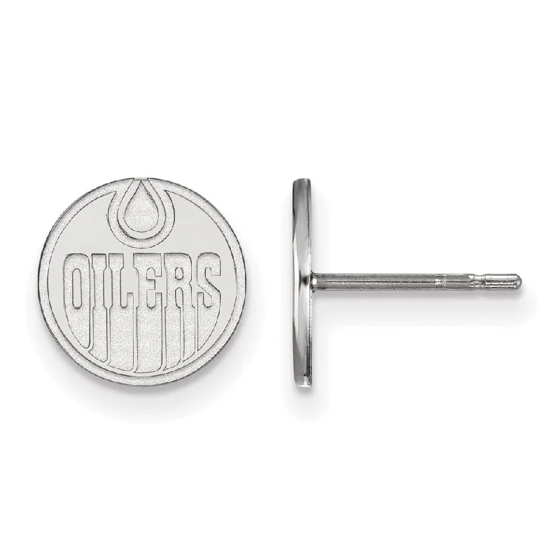 multi-layered earrings for women -Sterling Silver NHL Edmonton Oilers XS Post Earrings