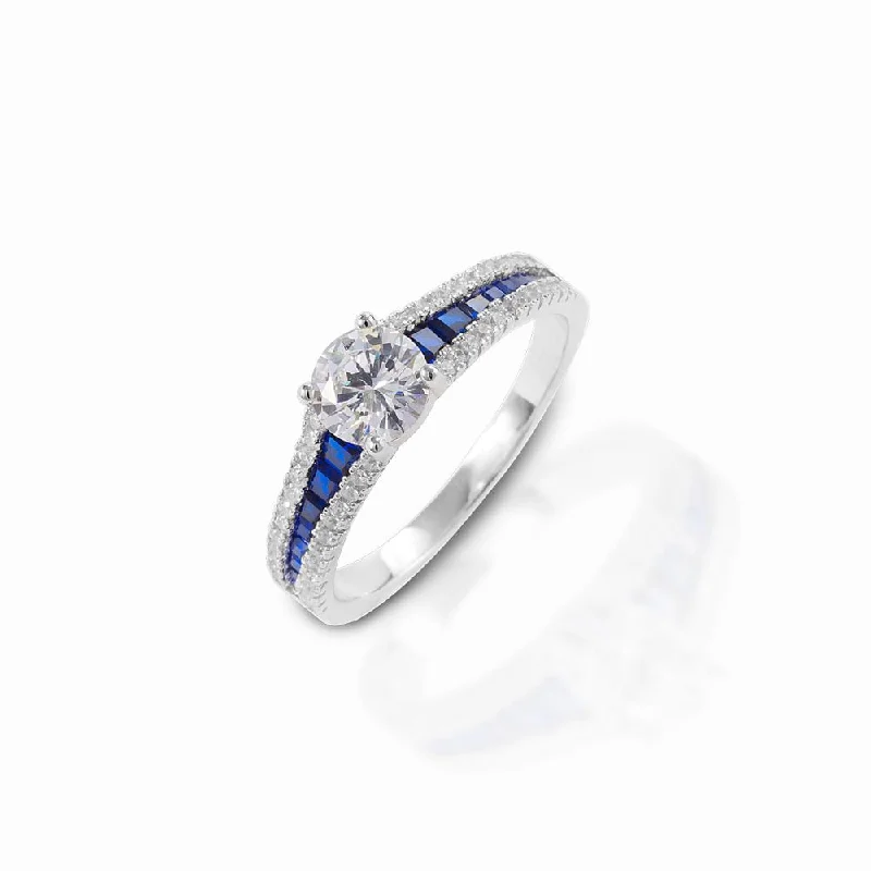 boho engagement rings -Kelly Herd Blue Spinel Engagement Ring - Sterling Silver