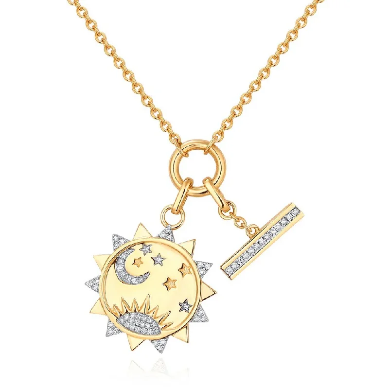 moon necklaces for women -CONNIE CRESCENT BURST NECKLACE