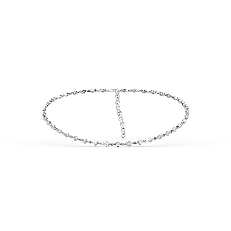 white gold necklaces for women -6.15ct Diamond Choker Necklace N5101