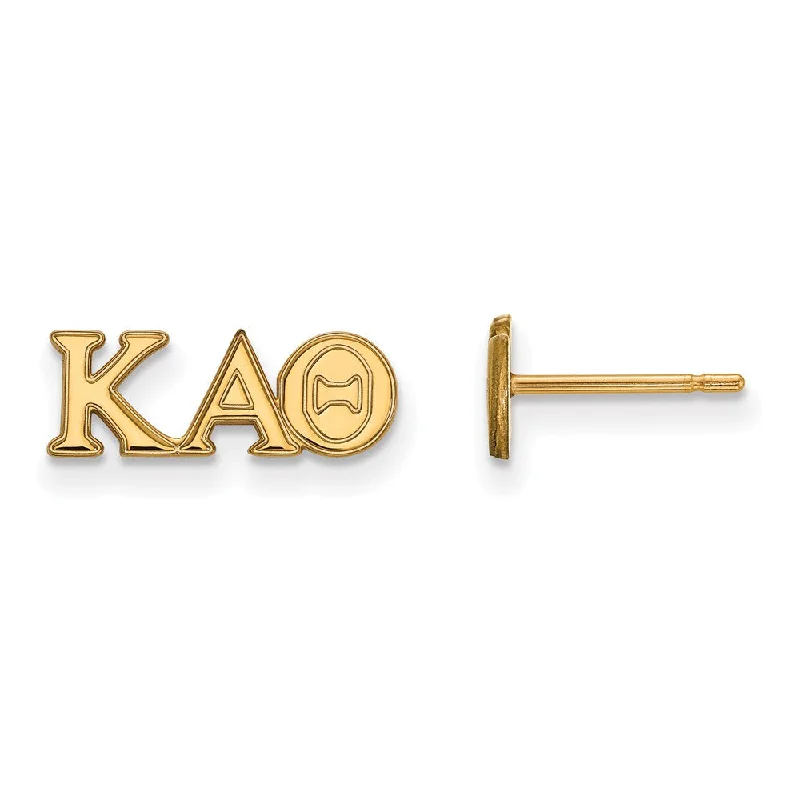 personalized earrings for women -14K Plated Silver Kappa Alpha Theta XS Greek Letters Post Earrings