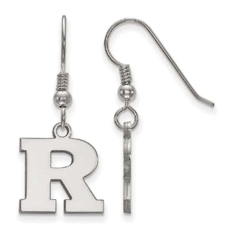 crystal earrings for women -Sterling Silver Rutgers Small Dangle Earrings