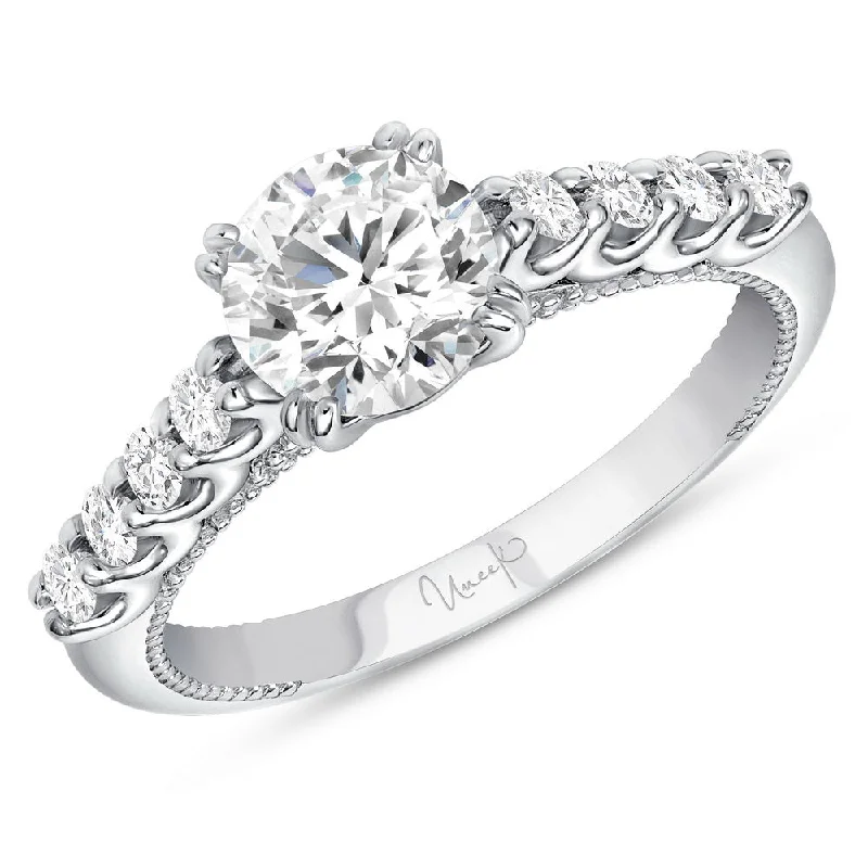 two-tone engagement rings -Uneek Us Collection Straight Round Engagement Ring