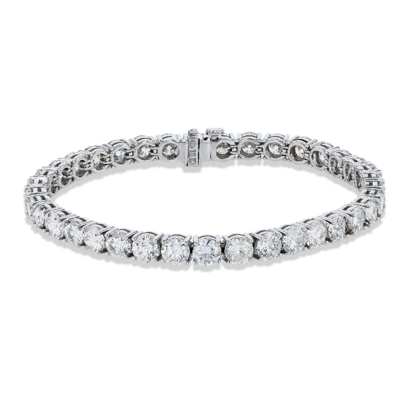 heart-shaped bracelets for women -Diamond White Gold Tennis Bracelet