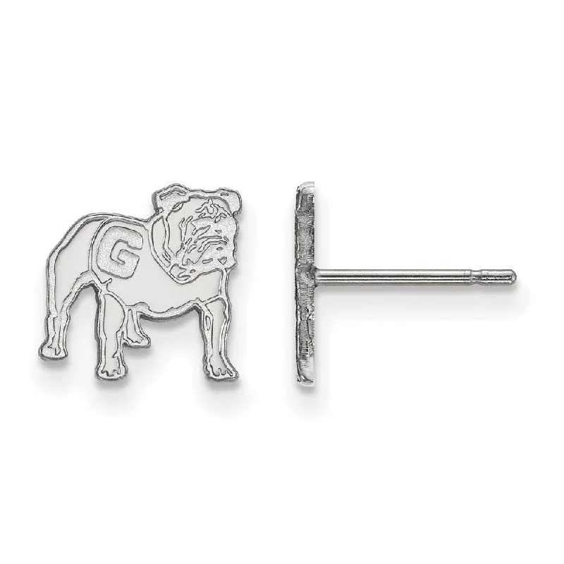 stackable earrings for women -Sterling Silver University of Georgia XS (Tiny) Mascot Post Earrings