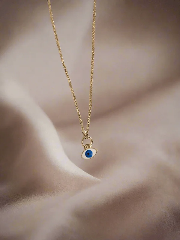 gold-plated necklaces for women -Evil Eye 14kt Gold Charm Necklace