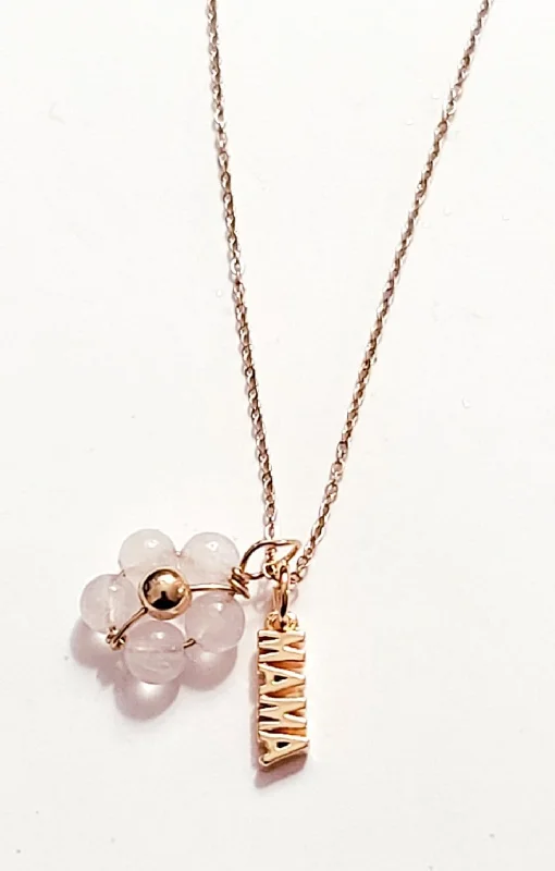 boho necklaces for women -Mama Rose Quartz Necklace