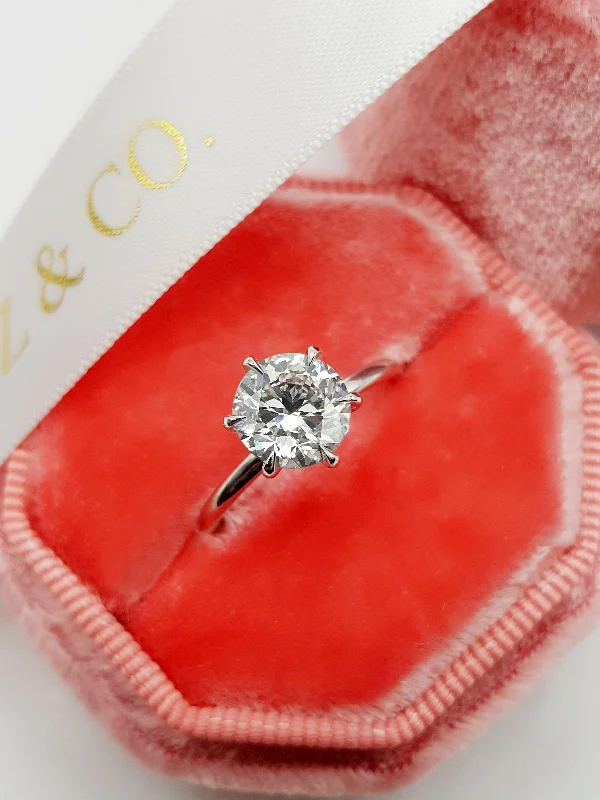 celestial engagement rings -1.50 Carat Round Brilliant Cut Six Prongs Diamond Engagement Ring