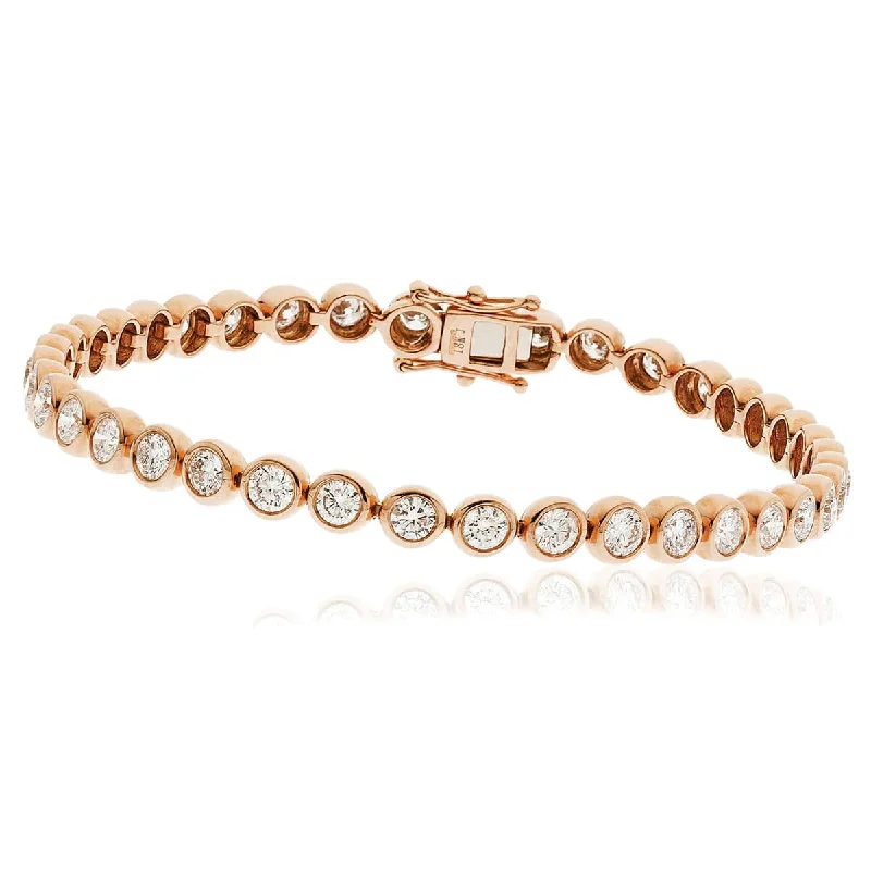 stylish bangles for women -Round Cut Diamond Line Tennis Bracelet in Rub Over Setting