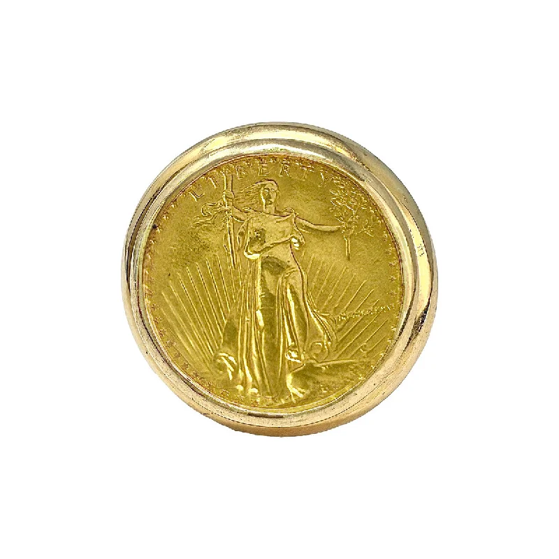 minimalist gold rings for women -14K Gold Coin Ring