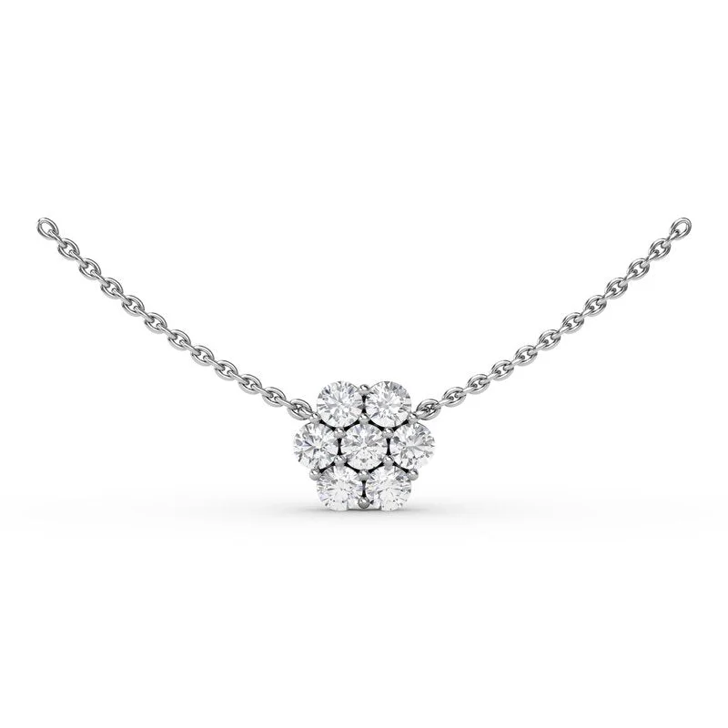 layering necklaces for women -Magnolia Diamond Necklace N5032