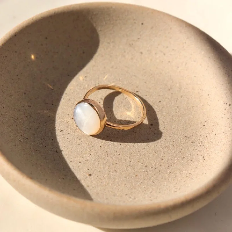 handcrafted rings for women -Mother of Pearl Ring