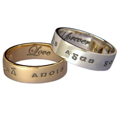 infinity rings for women -"Gra anois agus go deo"  (Gaelic ~ love now and forever) Rings