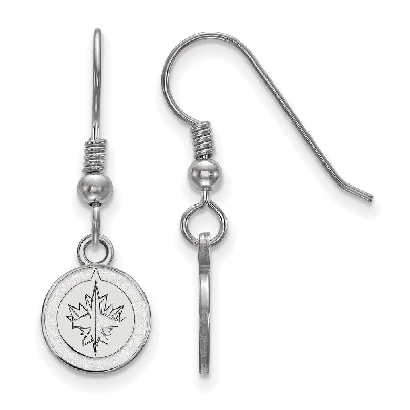 modern geometric earrings for women -Sterling Silver NHL Winnipeg Jets XS Dangle Earrings