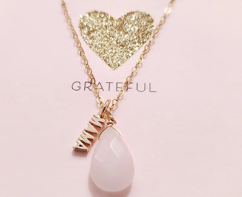 heart-shaped necklaces for women -Mama Rose Quartz Necklace