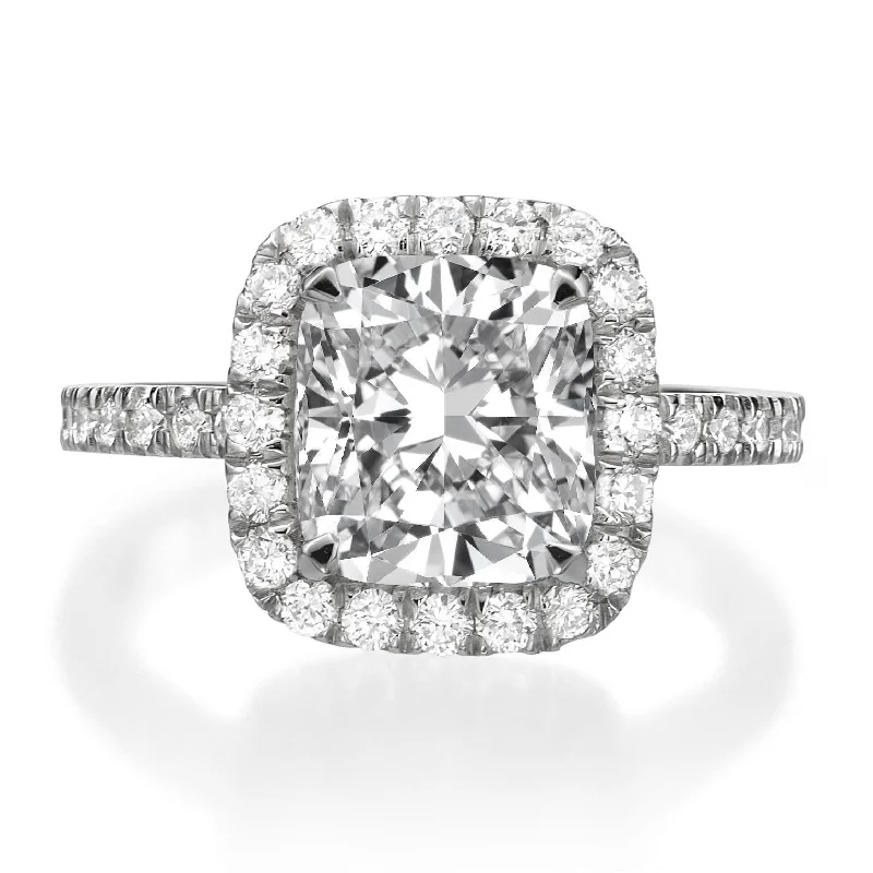 baroque engagement rings -3.76 ct Cushion Cut Diamond Engagement Ring