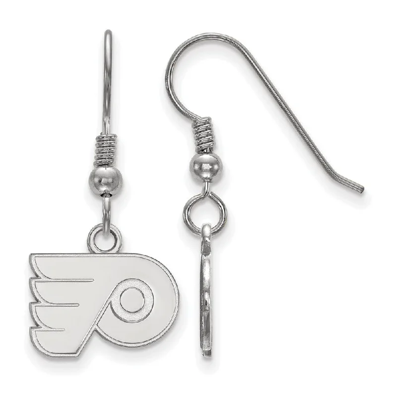 sun earrings for women -Sterling Silver NHL Philadelphia Flyers XS Dangle Earrings