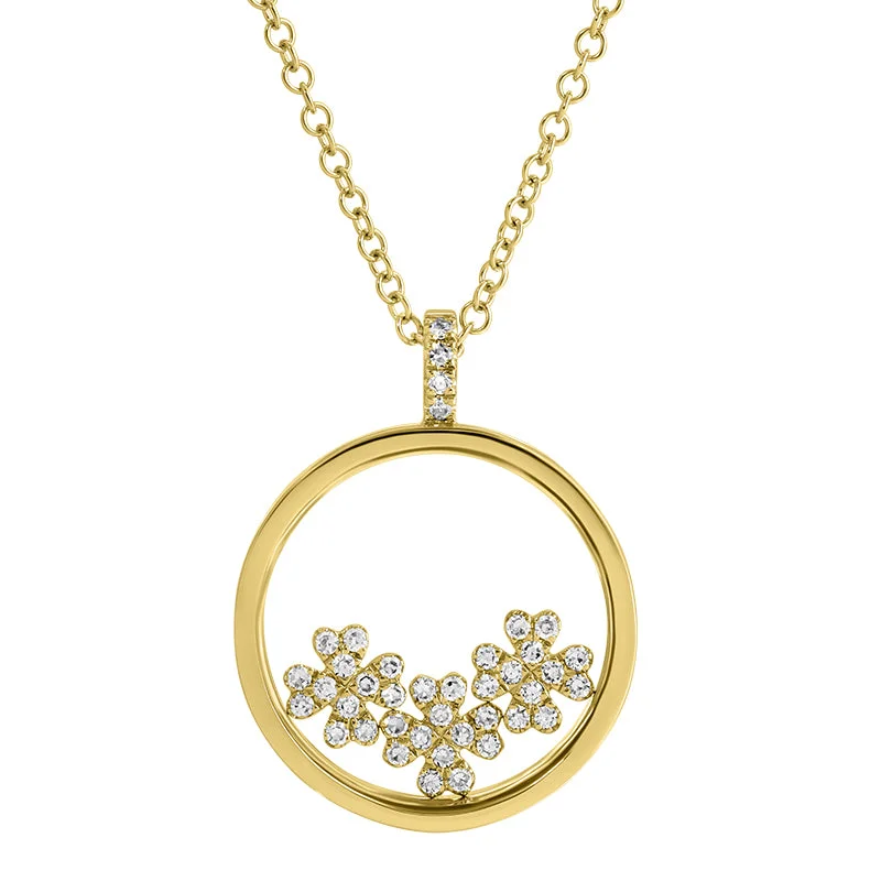 chunky necklaces for women -RONA THREE FLOWER DISC  NECKLACE