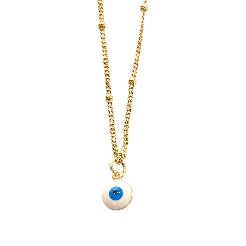 crystal teardrop necklaces for women -Evil Eye Ball Chain Necklace