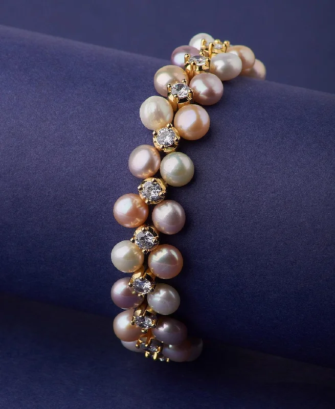 elegant name bracelets for women -Gorgeous Rhodium Pearl Bracelet