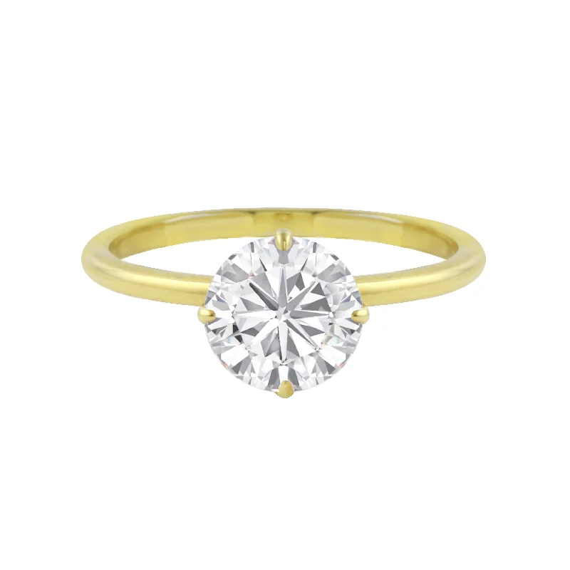 twisted band engagement rings -Round Diamond Four Prong Solitaire Engagement Ring