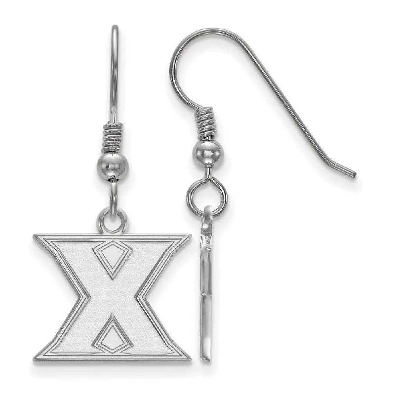 butterfly earrings for women -Sterling Silver Xavier University Small Dangle Earrings