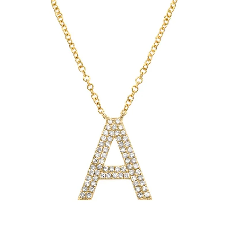 elegant name necklaces for women -DOUBLE ROW DIAMOND  INITIAL NECKLACES