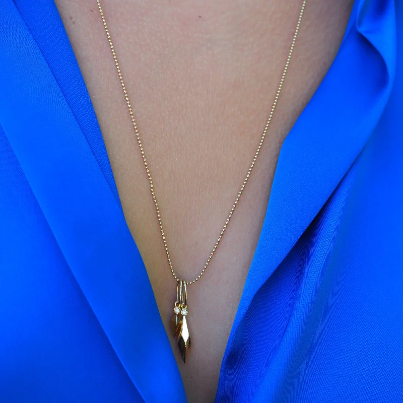 sapphire necklaces for women -TWO FACED - DOUBLE DAGGER DROP NECKLACE