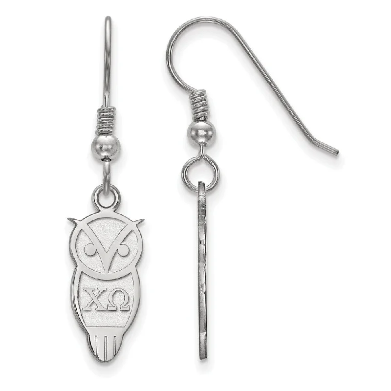 opal earrings for women -Sterling Silver Chi Omega Small Dangle Earrings