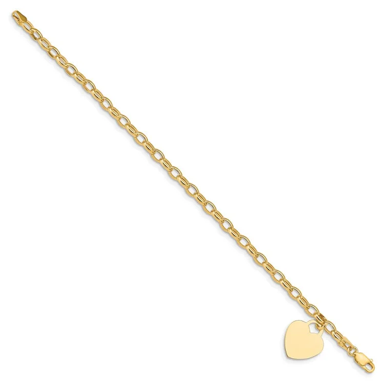 ruby bracelets for women -14k Heart Charm Bracelet