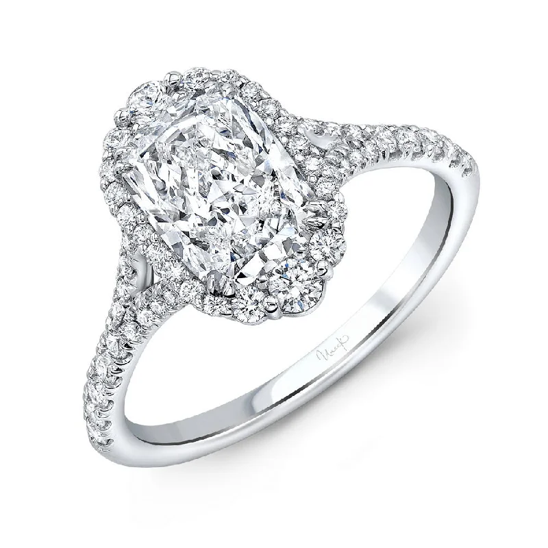 vintage engagement rings -Uneek Signature Collection Split Cushion Cut Diamond Engagement Ring