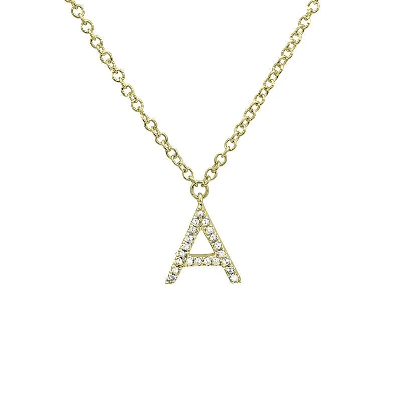 ruby necklaces for women -BOLD  LETTER  DIAMOND INITIAL NECKLACE