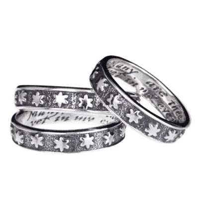 chunky rings for women -English:  Many Are The Starrs I See Sterling Silver Ring