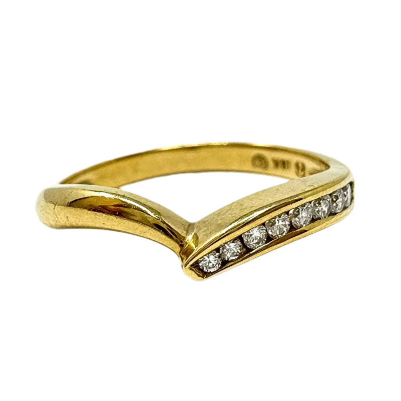 stylish rings for women -Trillos 18K Gold Ring with 8 Full Cut Diamonds