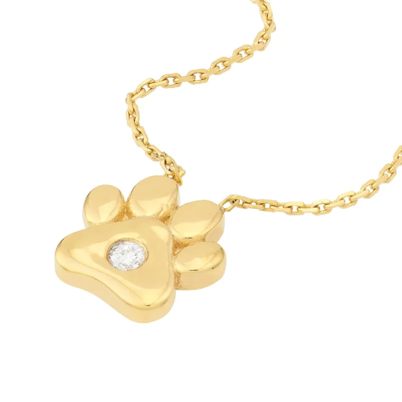 thin layering necklaces for women -EDDY PAW PRINT NECKLACE