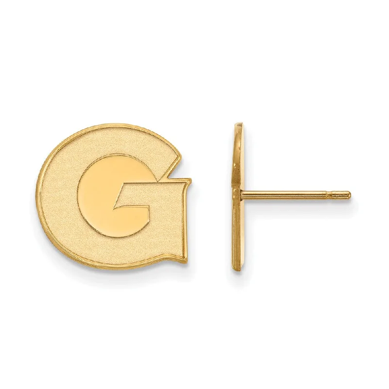 zodiac sign earrings for women -14k Yellow Gold Georgetown University Small Post Earrings