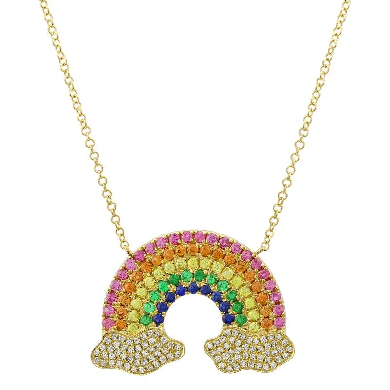 locket necklaces for women -MARRISSA RAINBOW + CLOUD NECKLACE