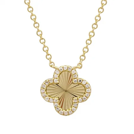 tiny layering necklaces for women -LOLA FLUTED CLOVER NECKLACE