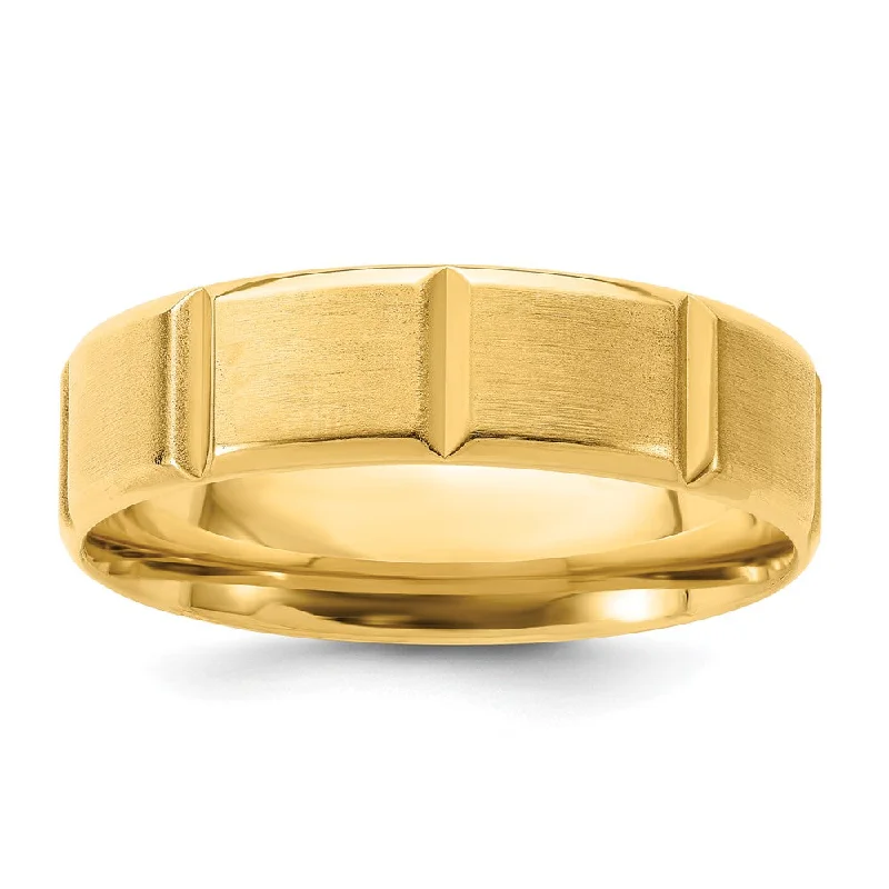 wedding rings for women -6mm 14K Yellow Gold Heavy, Light or Standard Grooved Comfort Fit Band