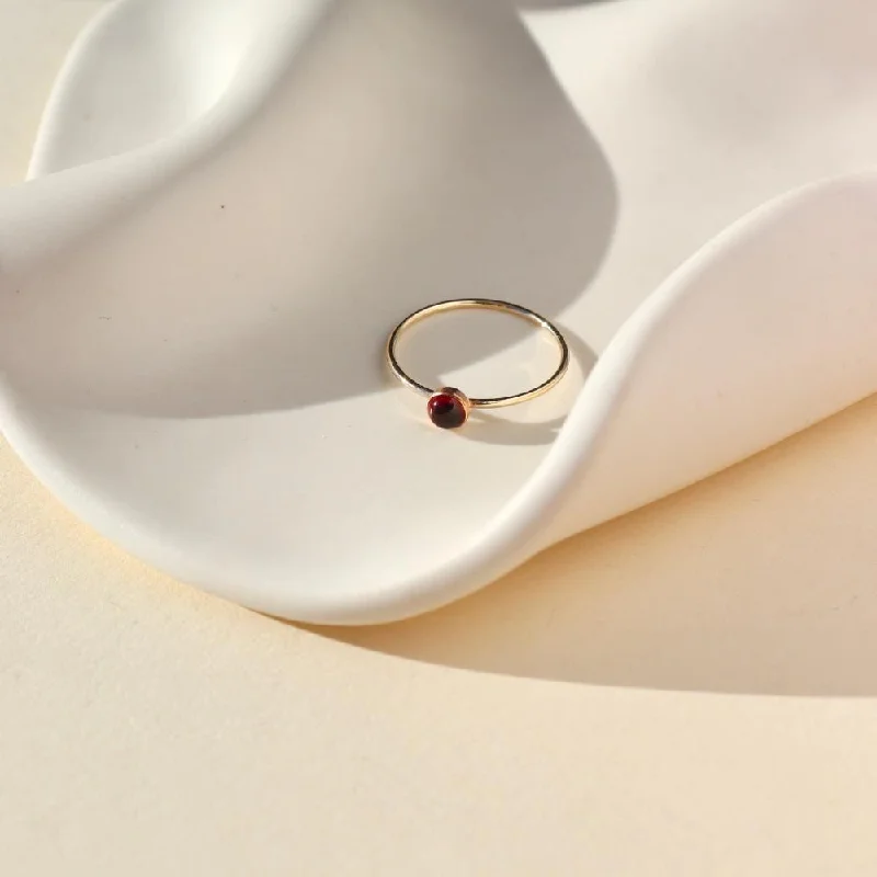 twist rings for women -Red Garnet Ring | Wholesale