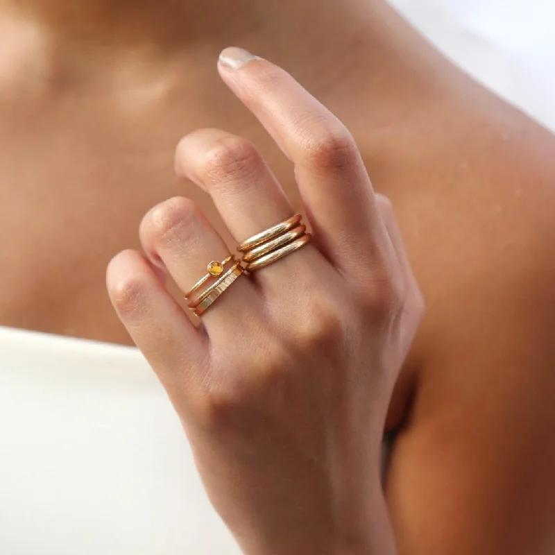 bar rings for women -Citrine Ring