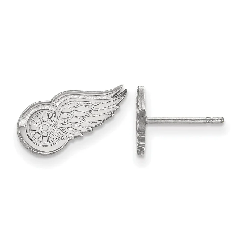 pave earrings for women -Sterling Silver NHL Detroit Red Wings XS Post Earrings