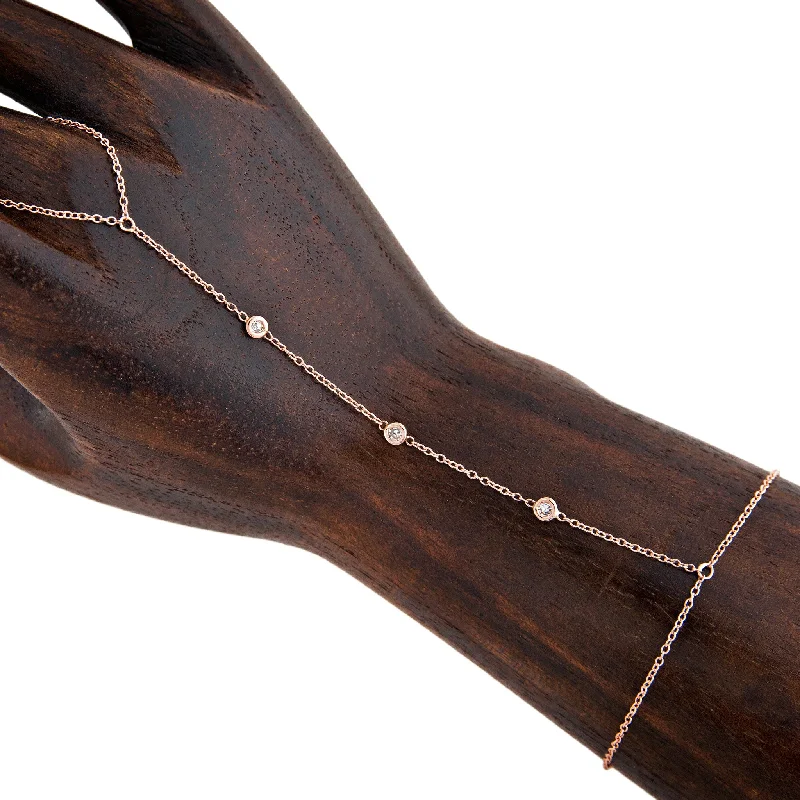 simple bracelets for women -3 SPACED OUT DIAMOND FINGER BRACELET